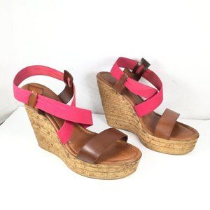 Bartolini Wedge Platform Sandals Size EU 41 / US 10 Pink/Brown
